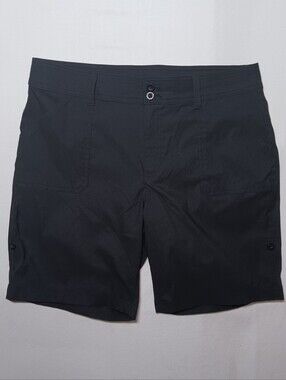 Eddie Bauer Womens Rolled Hem Bermuda Short Size 14 Black 36X9 Stretch 1751714